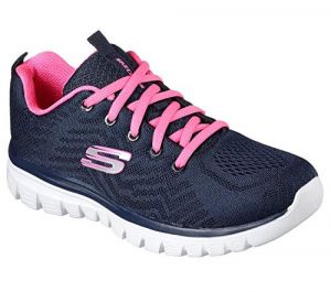 Skechers Sport Graceful Get Connected Women's Sneaker 10 C/D US Navy-Hot Pink