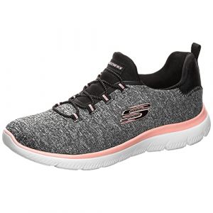 Skechers Womens Summits Trainers Ladies Runners Comfort Black/Coral 4 (37)