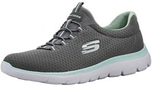 Skechers Women's Summits Grey/Aqua Sneaker 8 M US