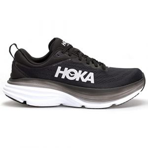 Hoka One One Mens Bondi 8 Textile Black White Trainers 9 UK