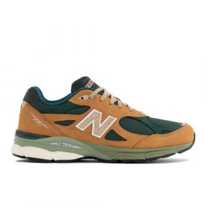 New Balance Men's Made in USA 990v3 in Brown/Green Leather