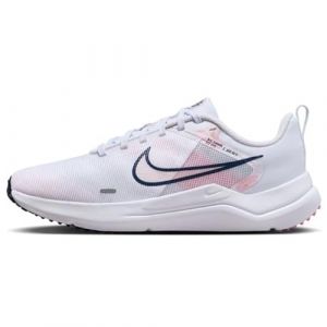 NIKE Downshifter 12 Premium Women's Running Trainers Sneakers Fashion Shoes DX7885 (White/Pearl Pink/Football Grey/Midnight Navy 100) UK6.5 (EU40.5)