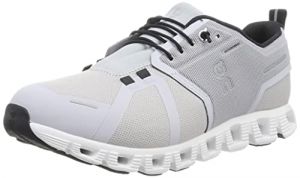 On Mens Cloud 5 Waterproof Textile Synthetic Glacier White Trainers 10 UK