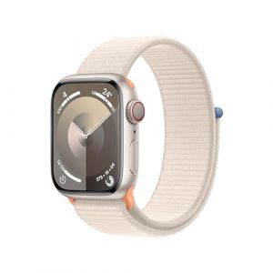 Apple Watch Series 9 [GPS + Cellular 41mm] Smartwatch with (PRODUCT) Cream Aluminum Case with (PRODUCT)Cream Sport Band M/L. Fitness Tracker