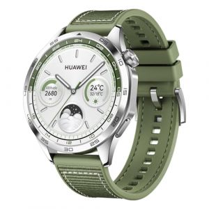 HUAWEI WATCH GT 4 Smart Watch - Up to 2 Weeks Battery Life Fitness Tracker - Compatible with Android & iOS - GPS Integrated - 46MM Green Woven (Renewed)