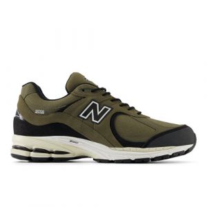 New Balance Men's 2002RX in Green/Black/Beige Suede/Mesh