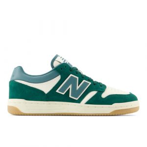 New Balance Unisex 480 in Green/Beige Leather