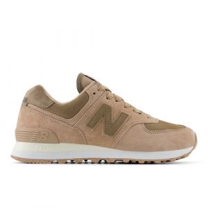 New Balance Women's 574 in Brown/White Leather