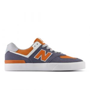 New Balance Men's NB Numeric 574 Vulc in Grey/Orange Suede/Mesh