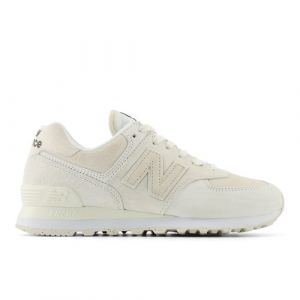 New Balance Women's 574 in White/Beige Leather