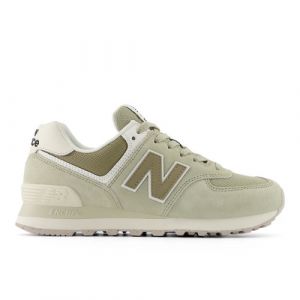 New Balance Women's 574 in Green/Beige/Grey Suede/Mesh