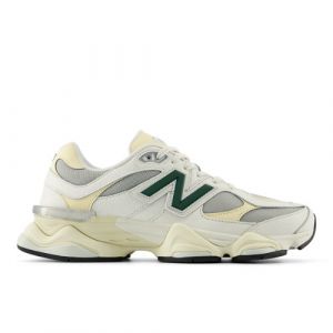 New Balance Unisex 9060 in White/Green/Beige Leather