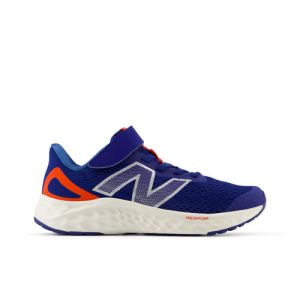 New Balance Kids' Fresh Foam Arishi v4 Bungee Lace with Top Strap in Blue/Red/Grey Synthetic