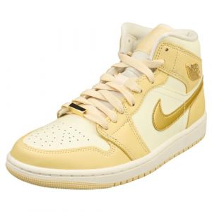 NIKE AIR Jordan 1 MID SE Womens Fashion Trainers in Vanilla Gold - 6 UK