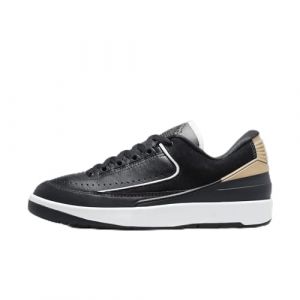 NIKE Air Jordan 2 Retro Low Women's Trainers Sneakers Fashion Shoes DX4401 (Black/Metallic Gold/Off-White/Varsity Red 001) UK4 (EU37.5)