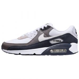 NIKE Air Max 90 Men's Trainers Sneakers Fashion Shoes DZ3522 (Flat Pewter/White-Black 002) UK6.5 (EU40.5)