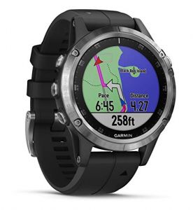 Garmin Fenix 5 Plus Multisport Watch with Music/Maps and Pay Silver with Black Band (Renewed)