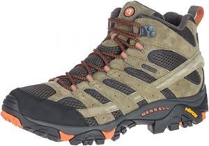 Merrell Men's Moab 2 Mid Waterproof Olive/Orange Hiking Boot 13 M US