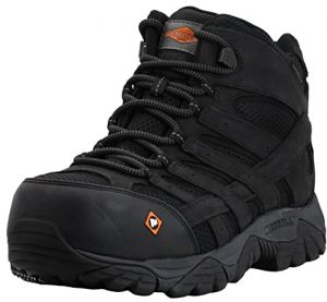 Merrell Work Men's Moab Vertex Mid Waterproof Composite Toe Black/Black 8.5 M US