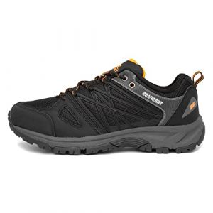 Trespass Fisk Mens Durable Low Cut Black Trainers for Hiking Trekking