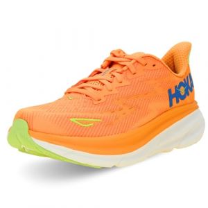 HOKA Mens Clifton 9 Textile Solar Flare Lettuce Trainers 10.5 UK