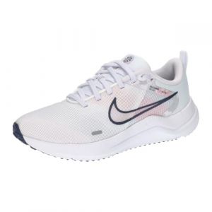 NIKE Downshifter 12 Premium Women's Running Trainers Sneakers Fashion Shoes DX7885 (White/Pearl Pink/Football Grey/Midnight Navy 100) UK7 (EU41)