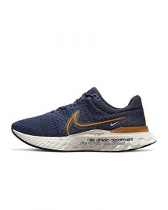 NIKE React Infinity Run Flyknit 3 Premium Men's Running Trainers Sneakers Shoes DO9582 (Dark Obsidian/Sail/Sand Drift/Light Curry 400) UK7.5 (EU42)