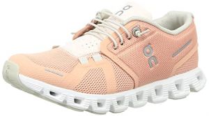 On Womens Cloud 5 Textile Synthetic Rose Shell Trainers 6.5 UK