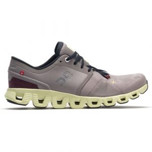 On Mens Cloud X 3 Textile Synthetic Fog Hay Trainers 9 UK