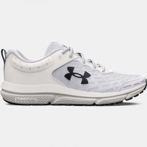 Men's  Under Armour  Charged Assert 10 Running Shoes White / Black / Black 8