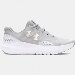 Girls' Grade School  Under Armour  Surge 4 Running Shoes Black / Lavish / Salt Purple 5.5