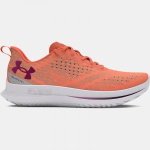 Women's  Under Armour  Velociti 4 Running Shoes Flare Orange / Distant Gray / Purple Gemini 8