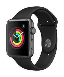 Apple Watch Series 3 42mm (GPS) - Space Grey Aluminium Case with Black Sport Band (Renewed)