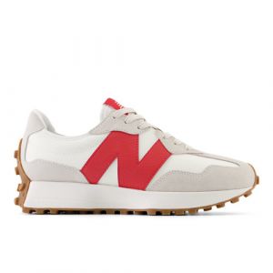 New Balance Women's 327 in Beige/Red Suede/Mesh