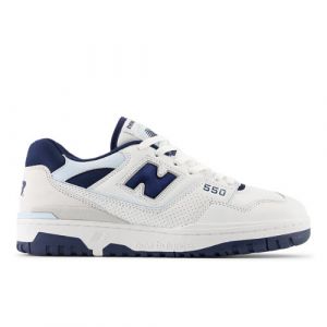 New Balance Unisex 550 in White/Blue/Grey Leather