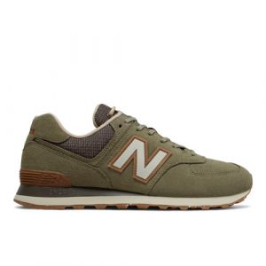 New Balance Unisex 574 Wabi Sabi in Green/Beige Leather