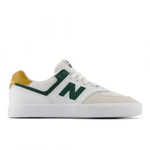 New Balance Men's NB Numeric 574 Vulc in White/Green Suede/Mesh