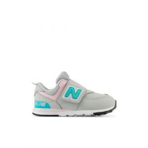 New Balance Kids' 574 NEW-B HOOK & LOOP in Grey/Green Synthetic