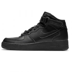 NIKE Air Force 1 Mid LE GS Great School Trainers Sneakers Fashion Shoes DH2933 (Black/Black 001) Size UK4.5 (EU37.5)