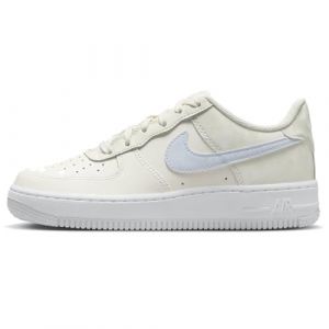 NIKE Air Force 1 GS Great School Trainers Sneakers Fashion Shoes CT3839 (Pale Ivory/Sea Glass/White/Football Grey 110) Size UK4.5 (EU37.5)