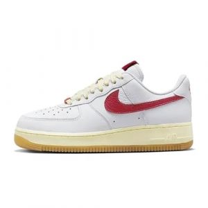 NIKE Air Force 1 '07 Women's Trainers Sneakers Fashion Shoes FN3493 (White/Alabaster/Coconut Milk/Gym Red 100) UK5.5 (39)