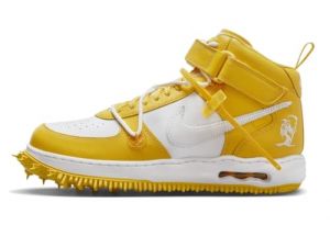 NIKE Air Force 1 Mid x Off-White ? Men's Trainers Sneakers Shoes DR0500 (White/Varsity Maize/White 101) UK7 (EU41)