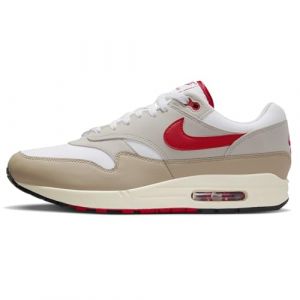 NIKE Air Max 1 Men's Trainers Sneakers Shoes HF4312 (White/Cream II/Limestone/University Red 100) UK11 (EU46)