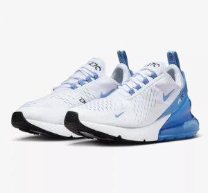 NIKE Air Max 270 Women's Trainers Sneakers Fashion Shoes AH6789 (White/Black/University Blue 118) UK6 (EU40)