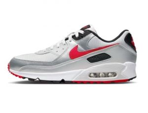 NIKE Air Max 90 Men's Trainers Sneakers Fashion Shoes DX4233 (Photon Dust/Metallic Silver/Black 001) UK6.5 (EU40.5)