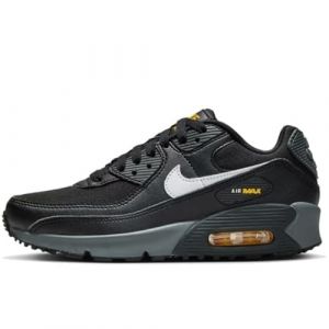 NIKE Air Max 90 GS Gradet School Trainers Sneakers Fashion Shoes HF0029 (Black/University Gold/Dark Smoke Grey/White 001) Size UK5 (EU38)