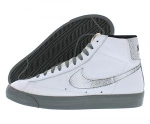 NIKE Blazer Mid '77 Men's Trainers Sneakers Leather Shoes DV7194 (White/Black/White/Smoke Grey 100 UK10.5 (EU45.5)