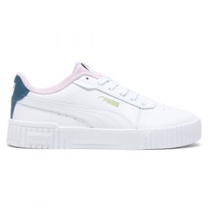 PUMA Womens Carina 2.0 Perforated Platform Sneakers Shoes Casual - White