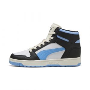 PUMA Men's Rebound Layup Sneaker Black-Team Light Blue-Frosted Ivory