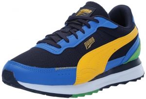 PUMA Men's Road Rider Sneaker Navy-Yellow Sizzle